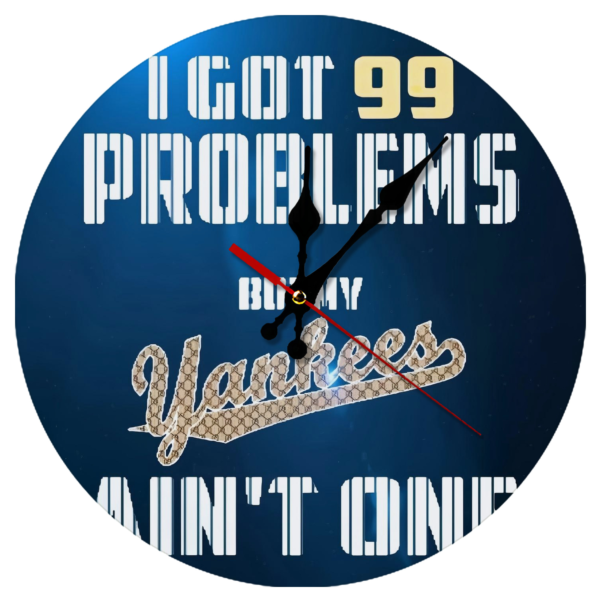 New York Yankees 140 Silent Round Wall Clock – Modern & Stylish DIY Design, Durable Wood Construction, Easy To Install – Perfect For Office, Bedroom, Living Room, And More